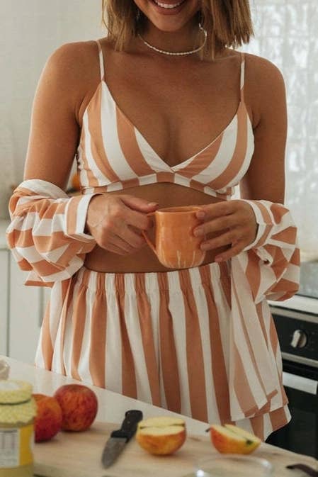 Ladies Stripe Top and Shorts