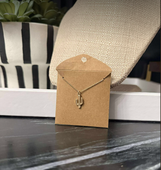Gold Cactus Necklace