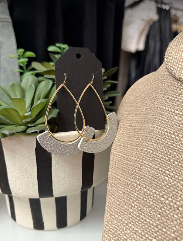Funky Fan Silver Earrings