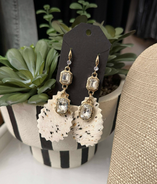 Leather Feather Earrings