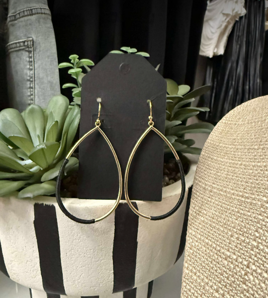 Black Gold Tear Drop Earrings