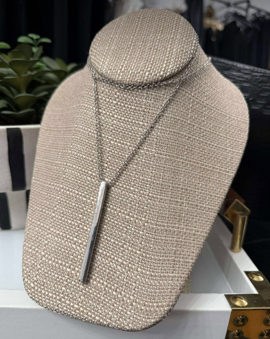 Long Silver Chain with Long Pendant