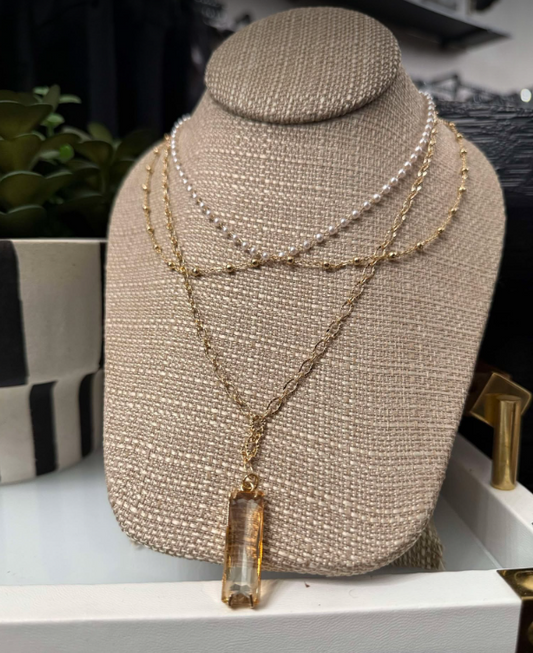 Gold and Pearl Necklace