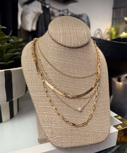 Multi Chain Gold Necklace