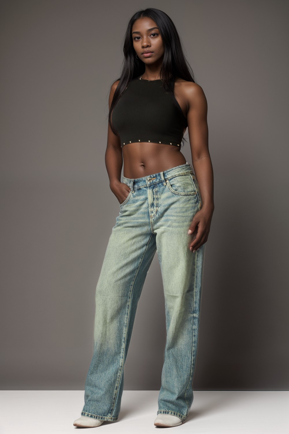STUDDED CROP TANK TOP