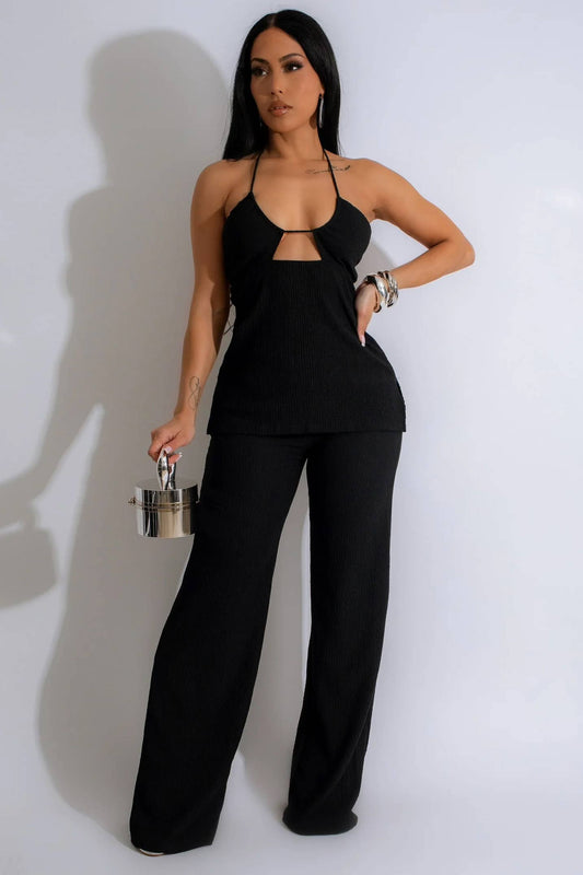 HALTER NECK TOP & PANTS SET