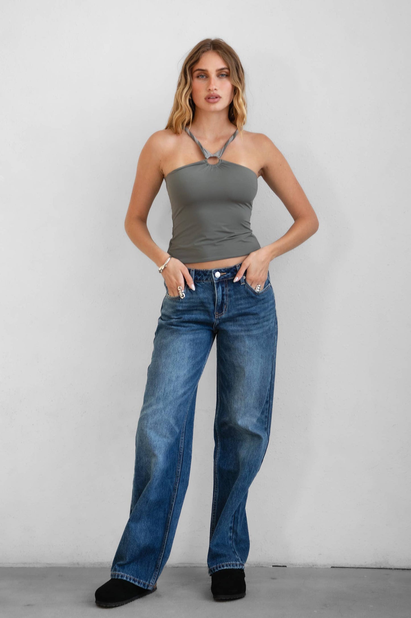 Halter Neckline Layered Top