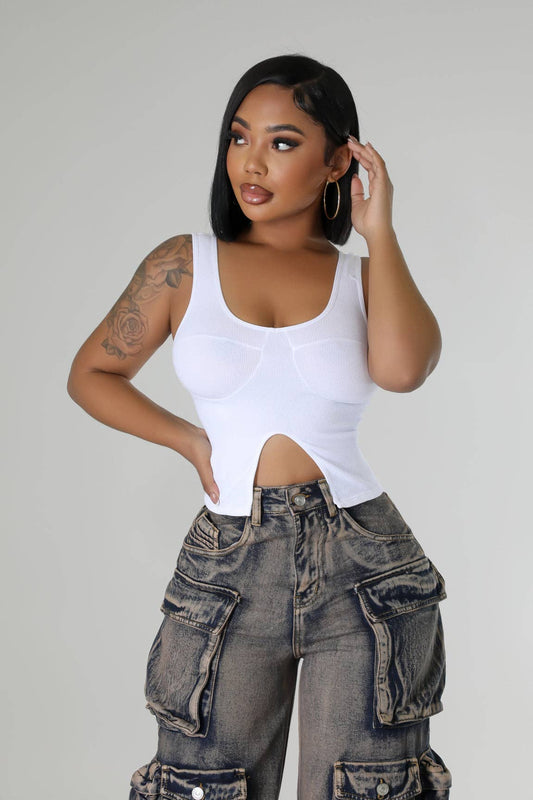 RIBBED WIRE BUSTIER TANK