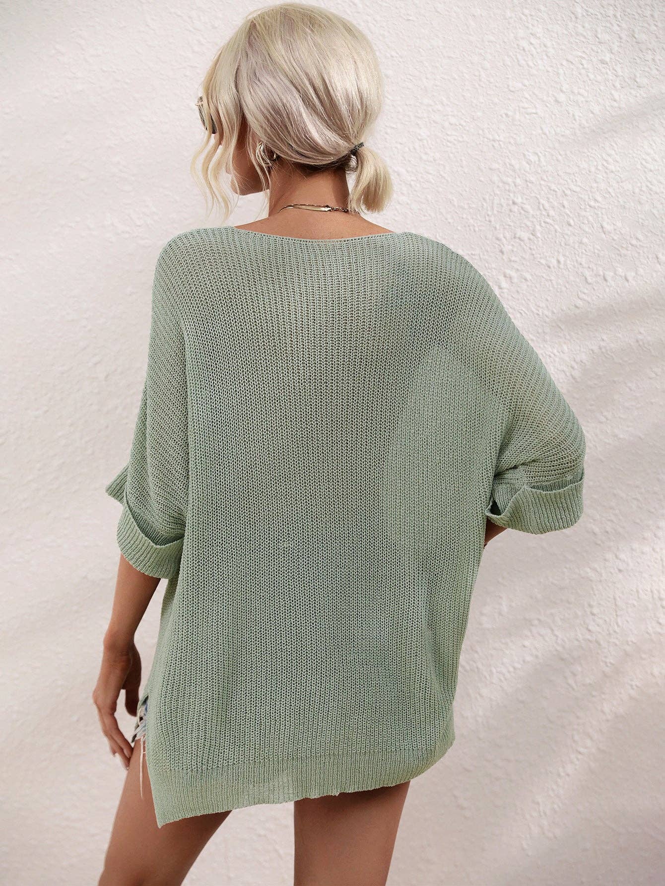 Ladies Mid Sleeves Hollow Out Daily Blouse