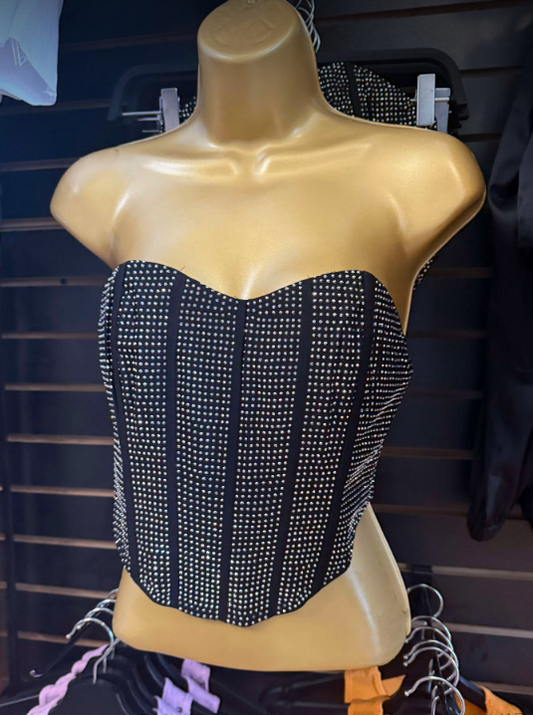 Black Rhinestone Corset