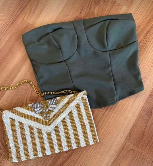 Olive Strapless Corset Top