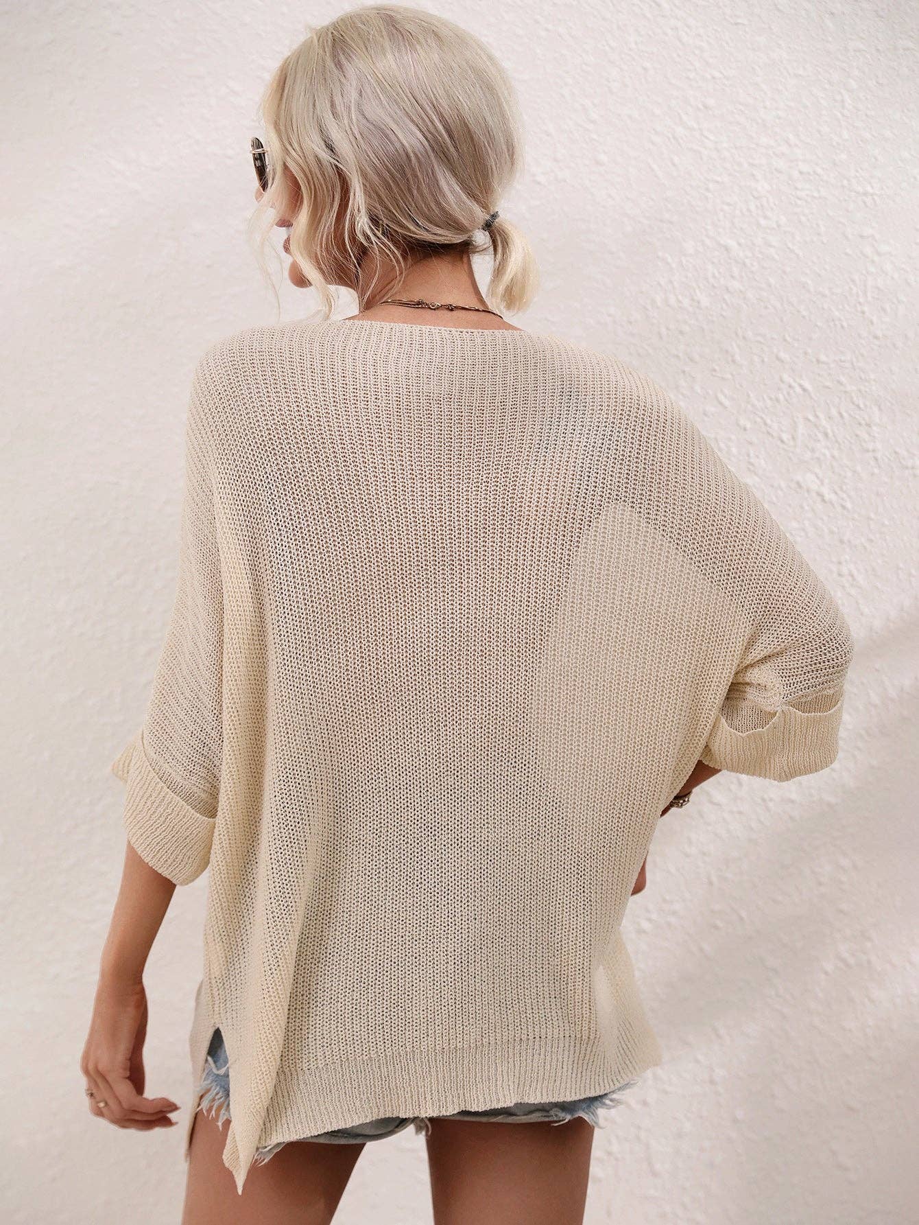 Ladies Mid Sleeves Hollow Out Daily Blouse